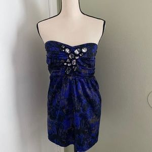 TORRID Vintage Women's Plus Jeweled Smocked Strapless Satin Top